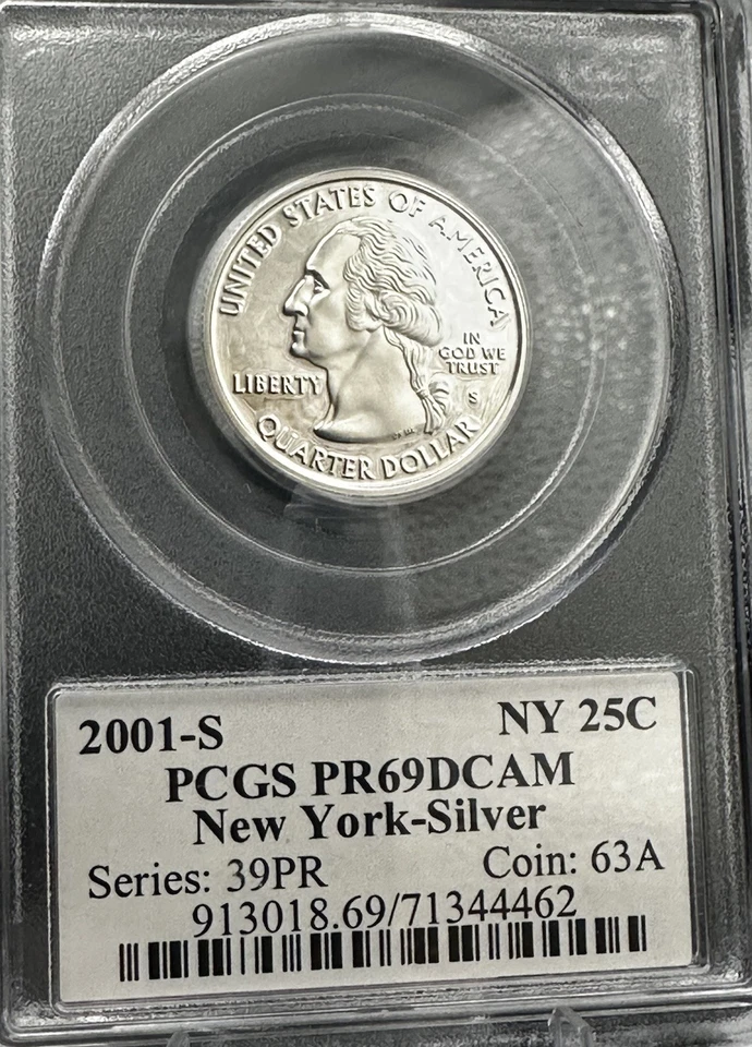 2001-S New York Silver Quarter PCGS PR69DCAM – Deep Cameo Proof 25C - Image 4 of 4