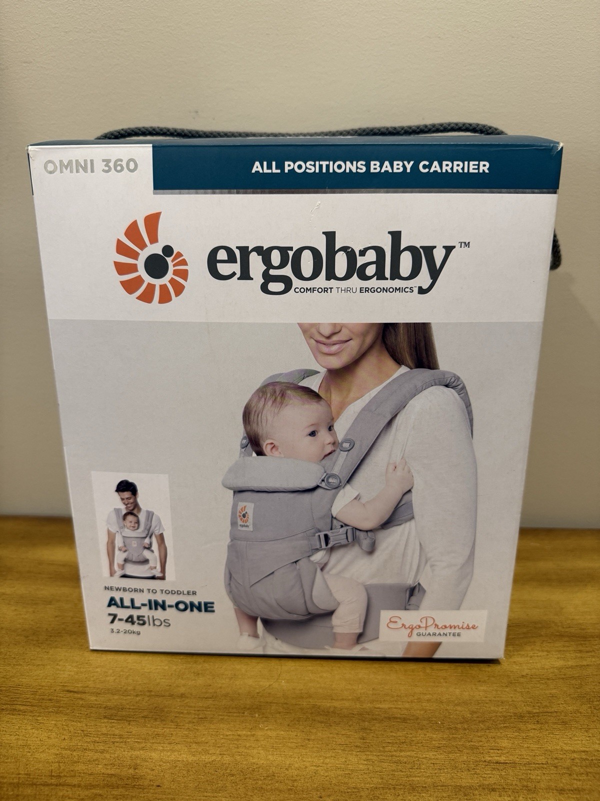 Ergobaby Omni 360 All Positions Baby Carrier  - Pearl Grey  - New 7-45 LBS