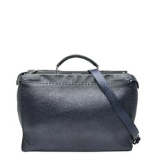 Borsa a tracolla Fendi Selleria Peekaboo Bugs Eye Monster 2WAY pelle blu navy #R222004