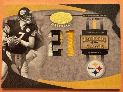 2005 Certified Fabric Of The Game Ben Roethlisberger Game Worn 3 Color Patch /21