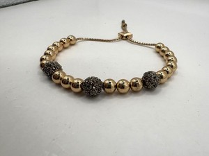 Authentic Rose Gold Plated Vera Bradley Beaded Slider Bracelet W/ Hematite Crystal Accents