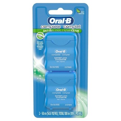 Oral-B Complete Satin Dental Floss - 2 in pack - 50 m (54.6yd) each - Mint