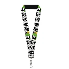 Buckle Down Lanyard-1.0-Marvin The Martian Expressions Stacked White One Size Mu
