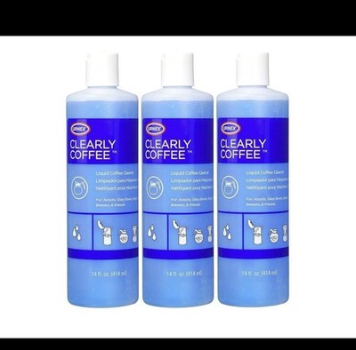 Urnex Clearly Coffee Pot Cleaner  French Press Liquid Cleaner 14 Fl Oz Pack of 3