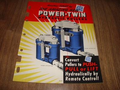 Vintage OTC Amazing New Power-Twin Hydraulic Pullers 97-A Brochure