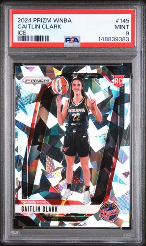 2024 PANINI PRIZM WNBA ICE #145 CAITLIN CLARK ROOKIE RC PSA 9