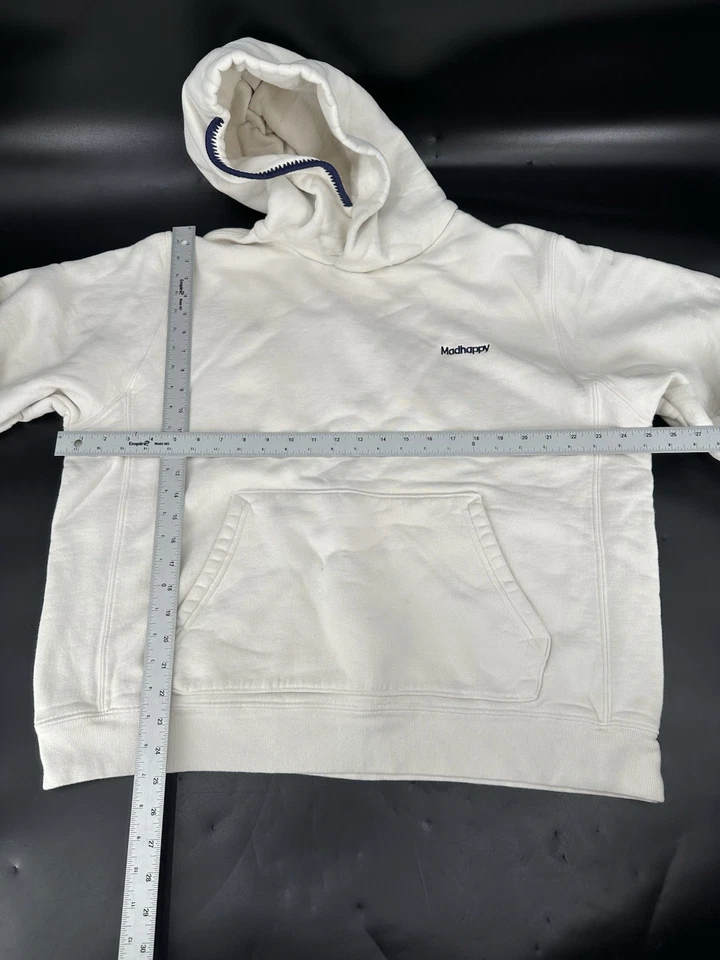 Sudadera con Capucha Madhappy Classics Polar Crema con Costuras Azul Marino Talla XL Foto 3 de 4