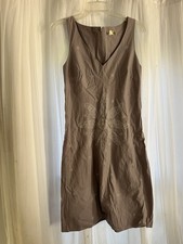 J. Crew PURPLE Sleeveless Midi Dress Embroidered Motif preppy VNECK size 6 small