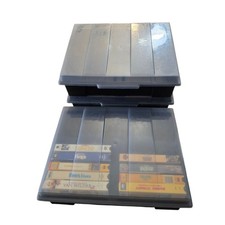 Alpha VHS Tape Storage Box Case Lot Of 3 Holds 20 VHS Made USA - 9 Tapes VCR