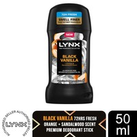 Lynx Fine Fragrance Black Vanilla Deodorant Stick 50ml Mens Deodorant 72H Fresh