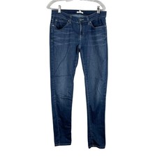 Eileen Fisher Organic Cotton Stretch Skinny Blue Jean Size 6 Super Soft Mid Rise