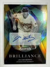 2022 Panini Prizm Draft Picks Jacob Berry Brilliance Gold 05/10 LSU #BR-JB