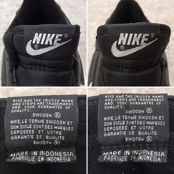 Deadstock Vtg 1996 Nike Leather Cortez Black White 602033