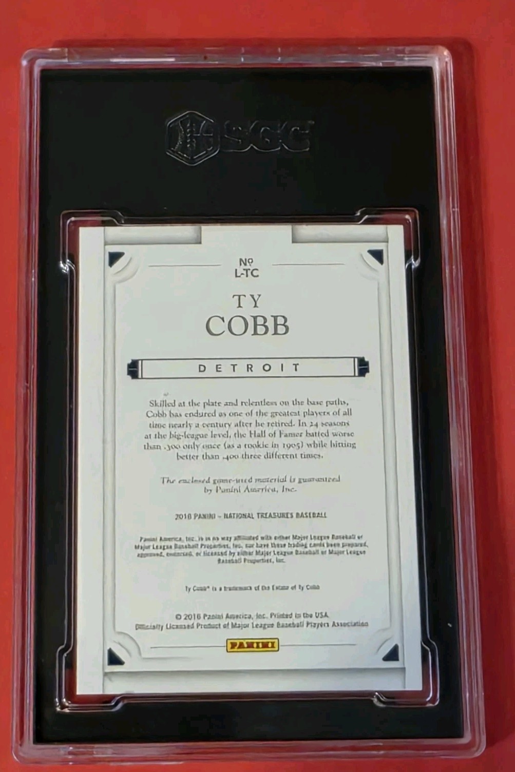 Ty Cobb GAME USED BAT CARD #11/25 PSA MINT 9 NATIONAL TREASURES  DETROIT TIGERS view 4