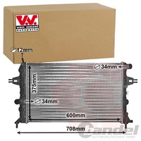 VAN Wezel KÜHler MotorkÜHlung Passend FüR Opel Astra G 1.4 1.6 1.8 16V