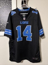 New Large #14 Detroit Lions Amon Ra St Brown Alternate Black Jersey