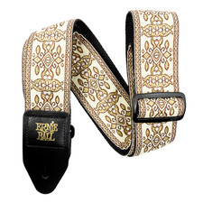 Ernie Ball 5437 2in Jacquard Guitar strap with leather ends, Golden Tapestry