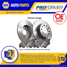 2x Solid Brake Discs and Pads fits PEUGEOT 508 Mk1 2.0D Rear 14 to 18 290mm Set