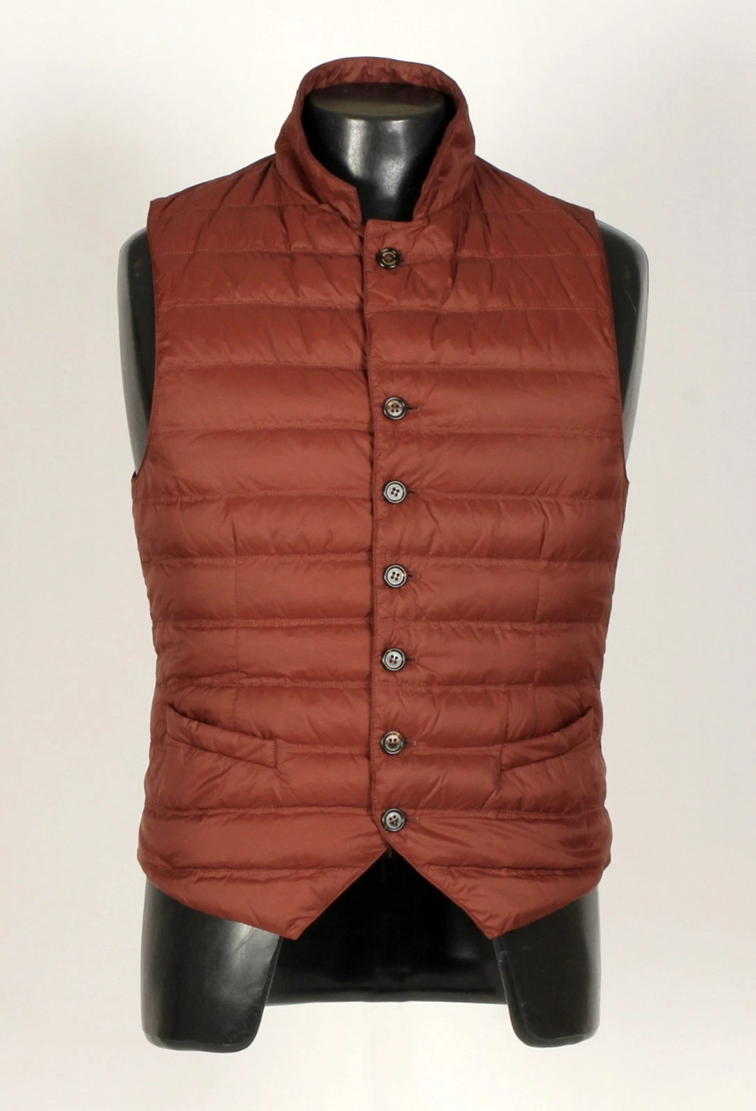 Brunello Cucinelli — Brunello Cucinelli Down Filled Puffer Vest, Gilet - Orange - S - $2000 Retail