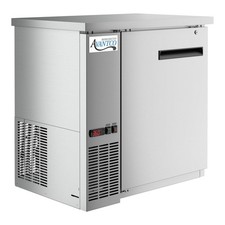 36" Stainless Steel Counter Height Solid Door Back Bar Refrigerator w/ LED Light