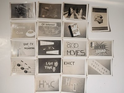 Lot of (17) early snapshots of television title cards and other related subjects
