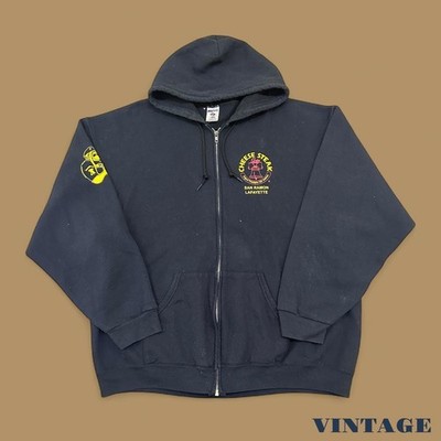 Sudadera Con Capucha Gráfica De Jerzees De Queso Steak Vintage Negra XXL