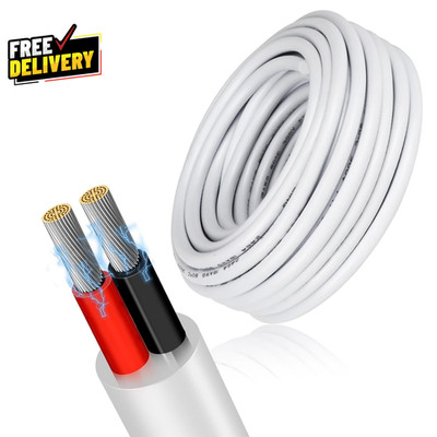 16 Gauge 2 Conductor Electrical Wire 16.4FT Low Voltage 16/2 Tinned Copper S...