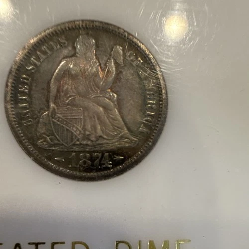 1874 10C Seated Liberty Dime Arrows Proof 63 Swiss America Certified