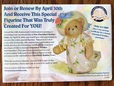 CHERISHED TEDDIES BY PRISCILLA HILLMAN - FOAMBOARD DISPLAY W/ EASEL - 2004 CLUB