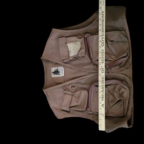 Buleys Unisex Brown Fly Fishing Front Pockets Snap Hunting Vest Size Large - Picture 2 of 10