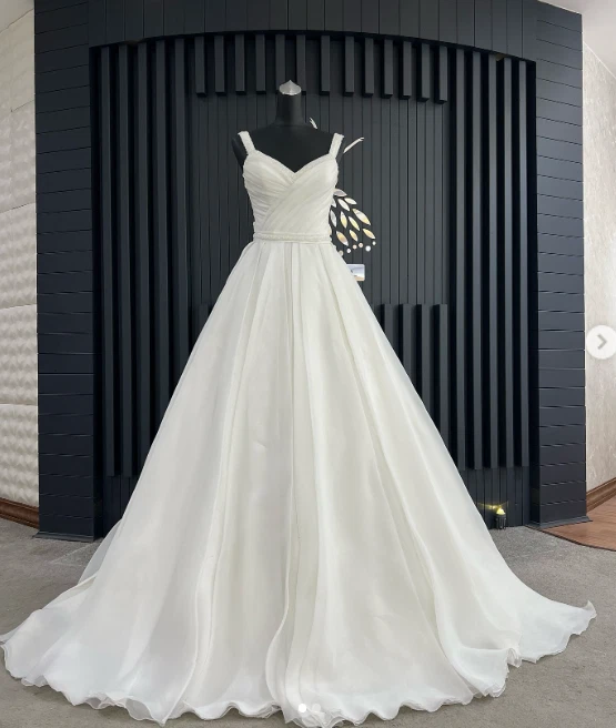 Chiffon Wedding Dresses Sleeveless Beach Boho White Ivory Simple Bridal Gowns - Image 3 of 4