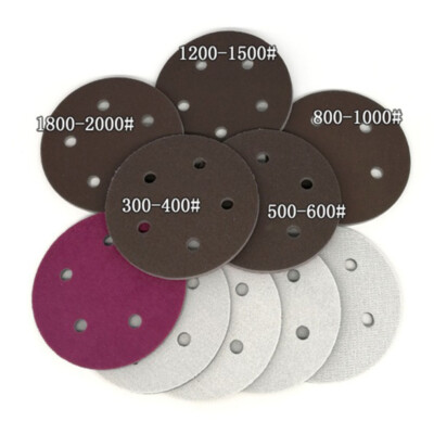 5'' 125mm Sanding Discs Sponge sandpaper Hook and Loop 5 Hole Pads 300-2000 Grit
