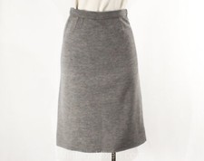 Size 2 1960s Gray Skirt - Heathered Knit Pencil Straight Medium Grey Wool Blend