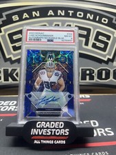 2023 Panini Mosaic Luke Schoonmaker No Huddle Blue Prizm Auto RC PSA 8 NM-MT