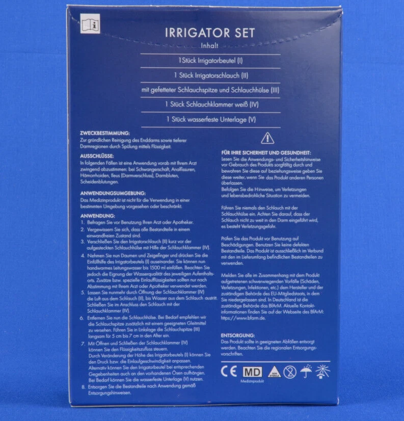 Irrigator Darmspülung Einlauf, Anale Irrigation, Klistier Set 1,5 L Dr. Junghans - Bild 4 von 4