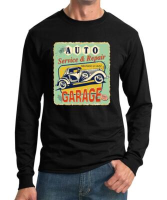 AUTO SERVICE AND REPAIR GARAGE Classic Car Long Sleeve Tshirt NEW
