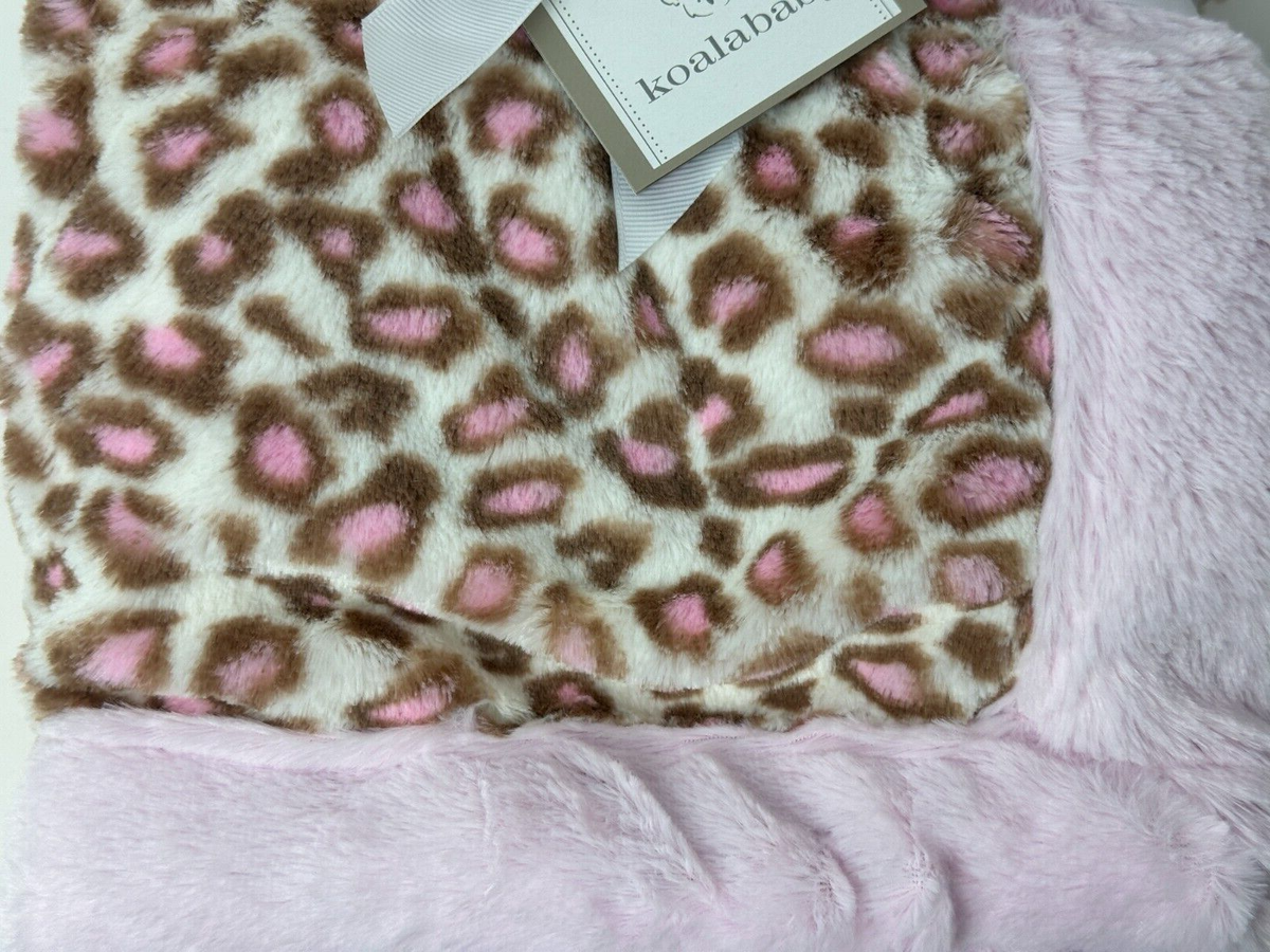 Pink Leopard Animal Print Baby Blanket NWT Koala Baby Pink And