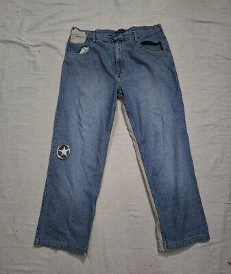 Vintage Sean John Jeans Men's 38x32 Embroidered Blue Denim