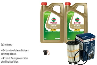 BOSCH Ölfilter 10 L Castrol EDGE FST 5W-30 LL für Audi A5 S5 quattro