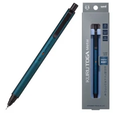 Uni Kuru Toga Metal Silent Blue 0.5mm Mechanical Pencil M5-KH New from Japan
