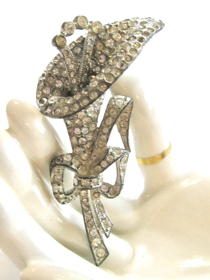 MINI PEINE VINTAGE FLORAL CALA LIRIO PASTA FRANCESA ACCESORIO PARA EL CABELLO BODA NUPCIAL Foto 2 de 4