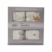  Baby Swaddle Blankets | 2-Pack Organic Bamboo Muslin Cotton Swaddle Wrap |