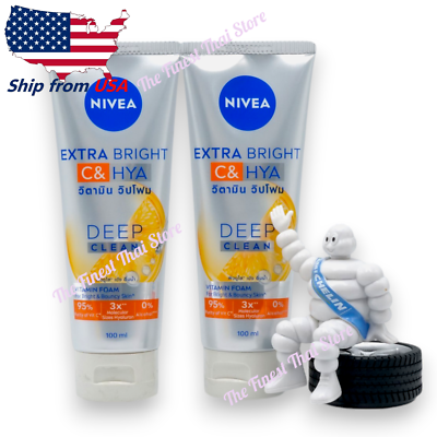 NIVEA Extra Bright C&Hya Vitamin Wash Foam 100ml pack 2 | eBay