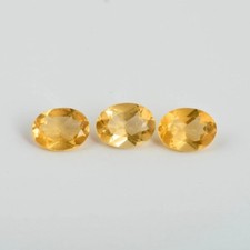 Natural Citrine 6x8mm Oval Cut 3 Pieces Yellow Top Quality Loose Gemstones Lot