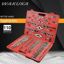 110 Piece Tap and Die Set  Sae Metric  Threading Tool Set with Storage Case  Metr