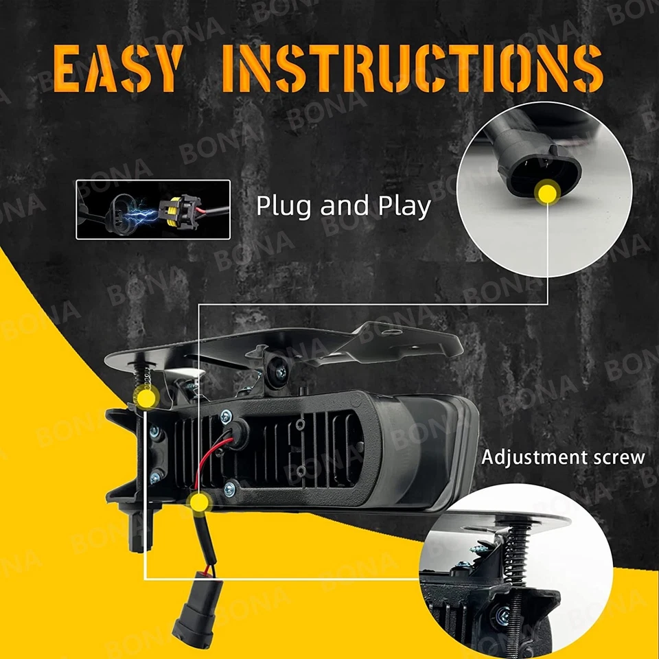 For 2002-2006 Cadillac Escalade EXT ESV LED Fog Lights Front Bumper Lamps - Изображение 4 из 4