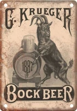G. Krueger Vintage Bock Beer Reproduction Metal Sign E417