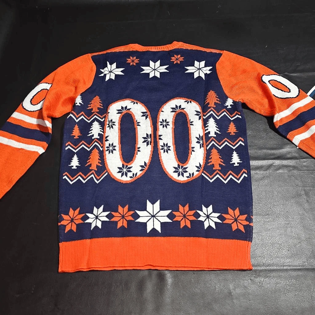 NWT football Team Apparel Mens Denver Broncos Ugly Christmas Sweater Medium