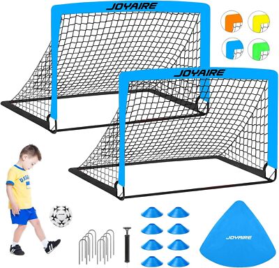 Kids Soccer Goals for Backyard Set, Portable Toddler Soccer Goal 2 of 4x3 ft