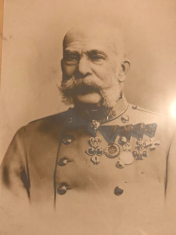 Foto KAISER FRANZ JOSEPH I. VON ÖSTERREICH, Sepia, Holzrahmen, Adel, Emperor - Bild 4 von 4